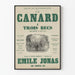 Affisch Teater Le Canard à Trois Becs - Operette i 3 akter