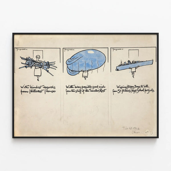 three-cartoon-figures-of-women-carrying-rifles-a-balloon-and-a-warship