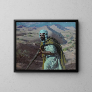 Le Chasseur de nuit - Étienne Dinet — inramlat konstverk på väggen