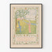 Medieval dekorativ poster med romantisk scen och blomsterinramning