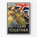Vintage militär poster för dekoration "Tillsammans"