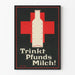 Vintageposter Trinkt Pfunds Milch - Retro väggdekoration
