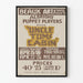 Vintageaffisch Teater Uncle Toms stuga Albright marionettspelare