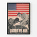 Amerikansk patriotposter United We Win med arbetare