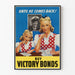 Vintageaffisch för köp av Victory Bonds - Patriotisk väggdekoration