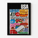 Färgglad vintage USA-typografiposter