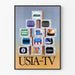 Vintageposter USIA-TV-pyramid av TV-apparater i retrostil