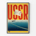 Vintageposter URSS Resa med passagerarfartyg - Retro väggdekoration