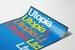 Utopia Ltd - Typografisk design i färg på blå bakgrund