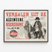 Historisk poster Verhalen uit de Algemeene Geschiedenis av Jac. M. Vos — inramlat konstverk på väggen