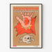 Vintage vietnamesisk poster med blodig hand mot stjärnflaggans bakgrund
