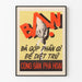 Vintage propagandaposter med politiskt tema från Vietnam