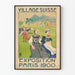 Vintagebygd Schweiz Poster Utställning Paris 1900 Väggdekoration
