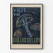 Vintage poster för väggdekoration med akvarium och manet