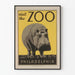 Vintageposter: Besök zoo i Philadelphia med hippopotamus