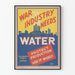 Vintage industriell poster War Industry Needs Water