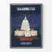 Vintage Washington American Airlines Poster Väggdekoration