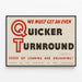 Vintageposter We Must Get An Even Quicker Turnround — inramlat konstverk på väggen