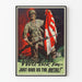 Militär propagandaposter för US Army "Vi ska slicka dem - Ge oss bara metallen"