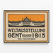 Vintageposter från Världsutställningen i Gent 1913, Belgien — inramlat konstverk på väggen