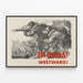 Vintage militärposter "Westward" – Historisk väggdekoration — inramlat konstverk på väggen