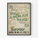 Vintageposter What a Woman Wants - Elegant väggdekoration