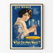 Vintageposter What Do Men Want – Retro Väggdekoration