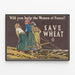 Vintageposter « Save Wheat » – Franska kvinnor för veteodlingens kultur — inramlat konstverk på väggen