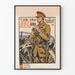 Vintage militärposter med officer och kanoner