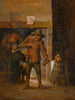 Inomhusmålning av taverna med män nära en öppen spis - David Teniers den yngre ateljé — vy av konstverket