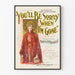 Vintageposter av låten "You'll Be Sorry When I'm Gone" dekorativ