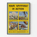 Vintageposter Your Spitfires in Action - Militärflygplansväggdekoration