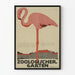 Vintage affisch för väggdekoration Zoo Flamingo Rosa