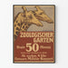 Vintage dekorativ poster med zoo och giraffer