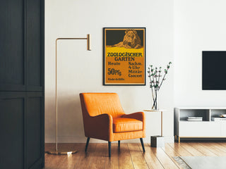 Vintageposter av Lejon från Zoologischer Garten med militärkonsert