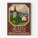Vintageposter Zug Berg- och stadståg, schweiziska staden