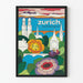 Konstnärlig poster Zürich Schweiz för väggdekoration